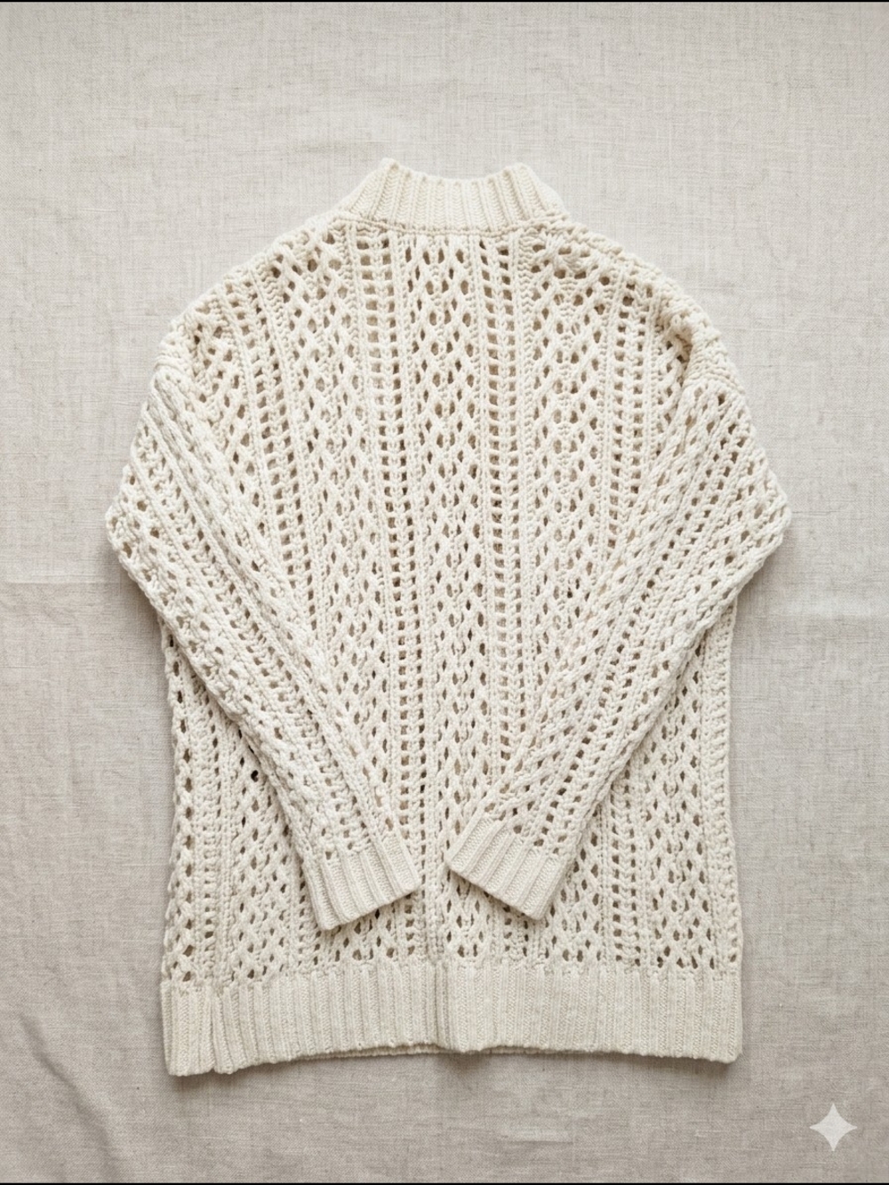 Chenille Crochet Cardigan Soft Layering Boho Cottagecore Light Academia - Picture 7 of 16